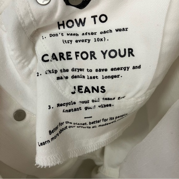 Madewell Slim Wide Leg Crop White Jeans Button Fly Summer Spring Vacation 23 - Picture 10 of 14